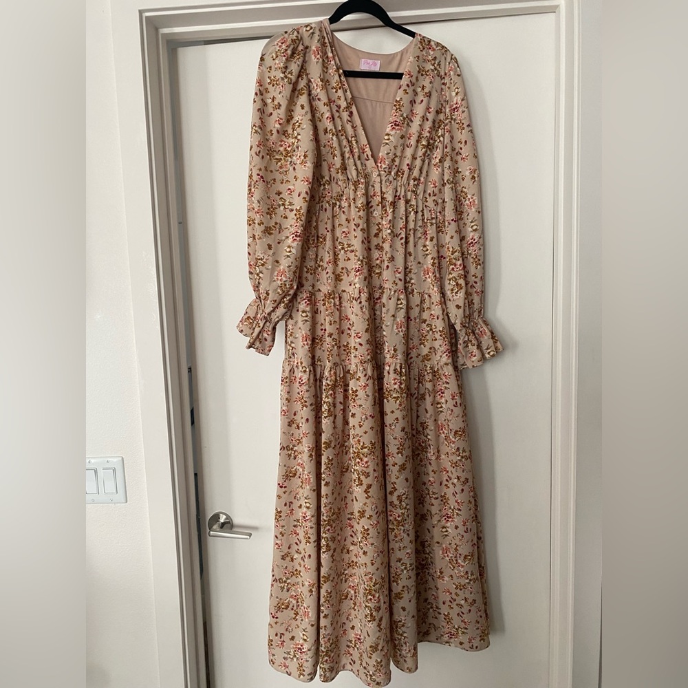 Beautiful Pink Floral Maxi Dress